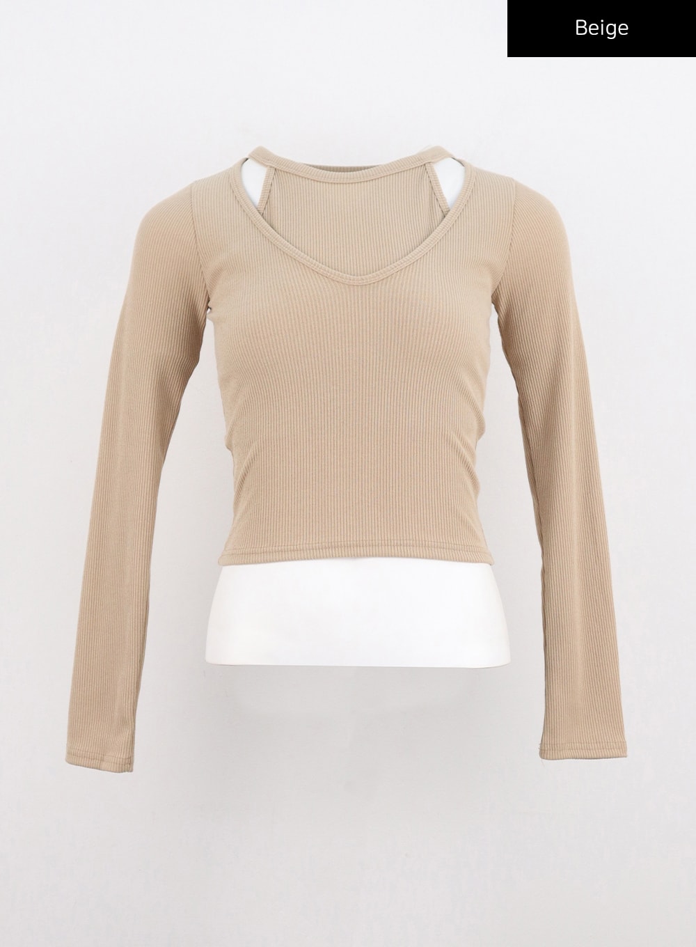 Halter Neck Layered Crop Tee CN301