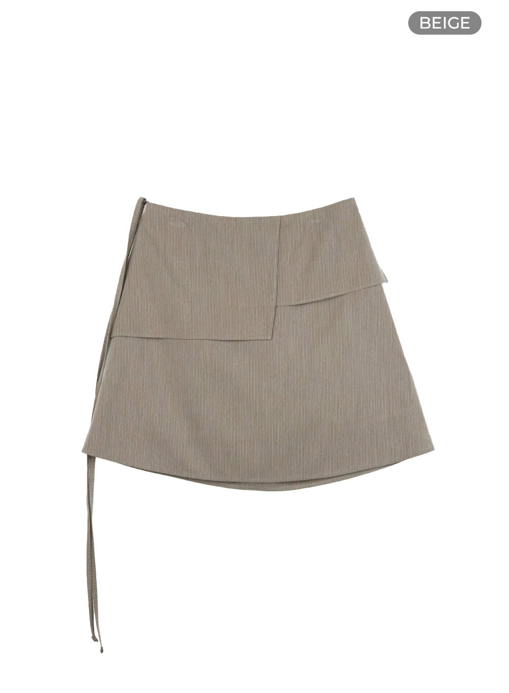 Ribboned Stripe Unbalanced Mini Skirt CL405