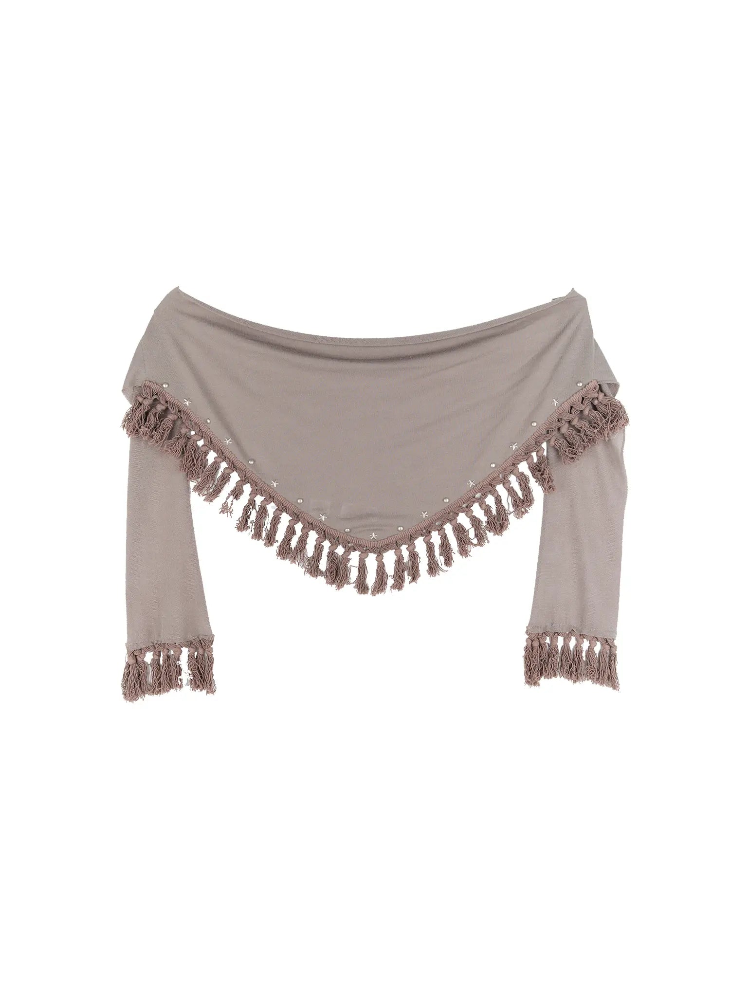 Western Fringe Scarf Strapless Top CS511