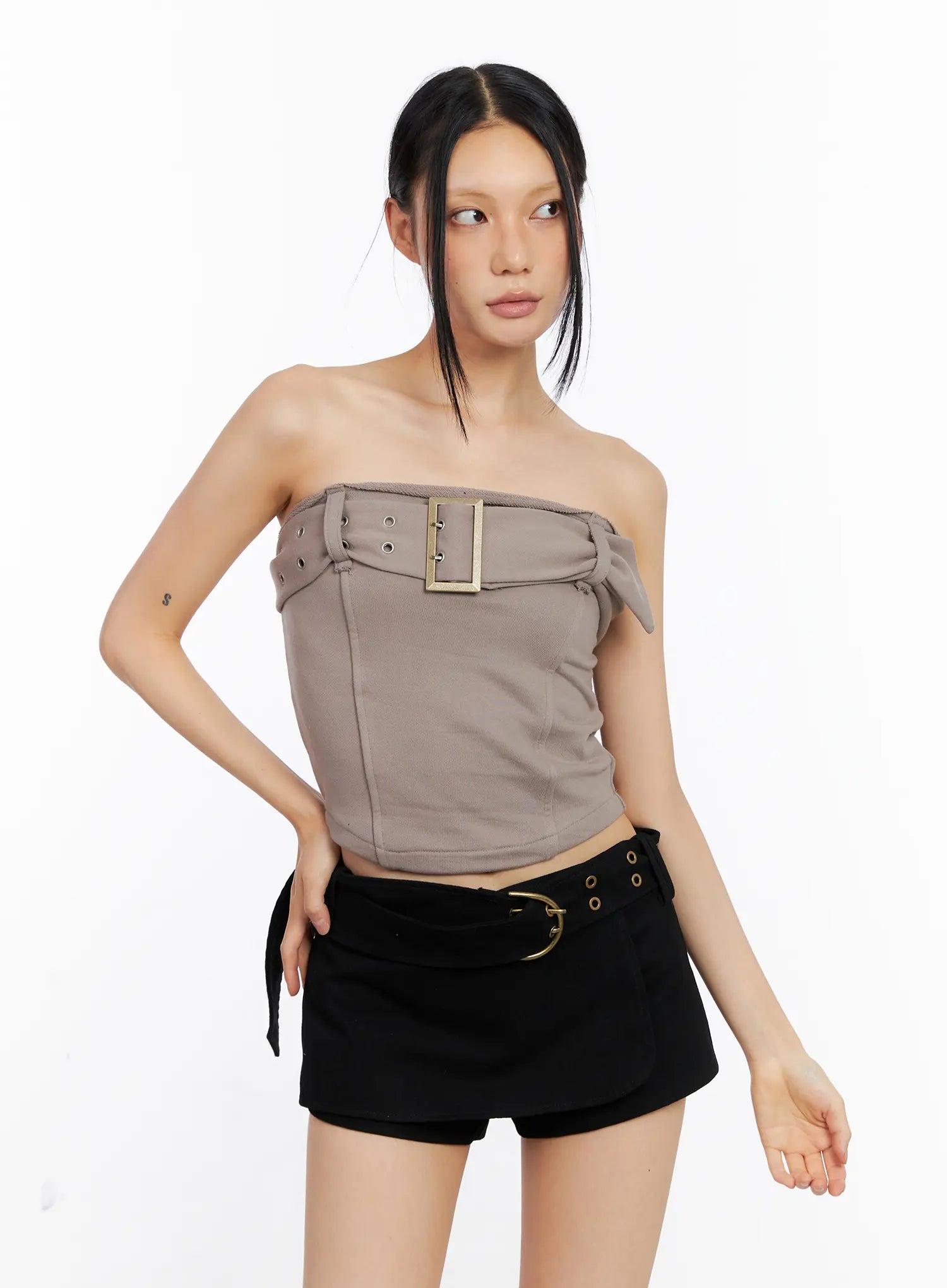 Belted Cropped Tube Top CL530