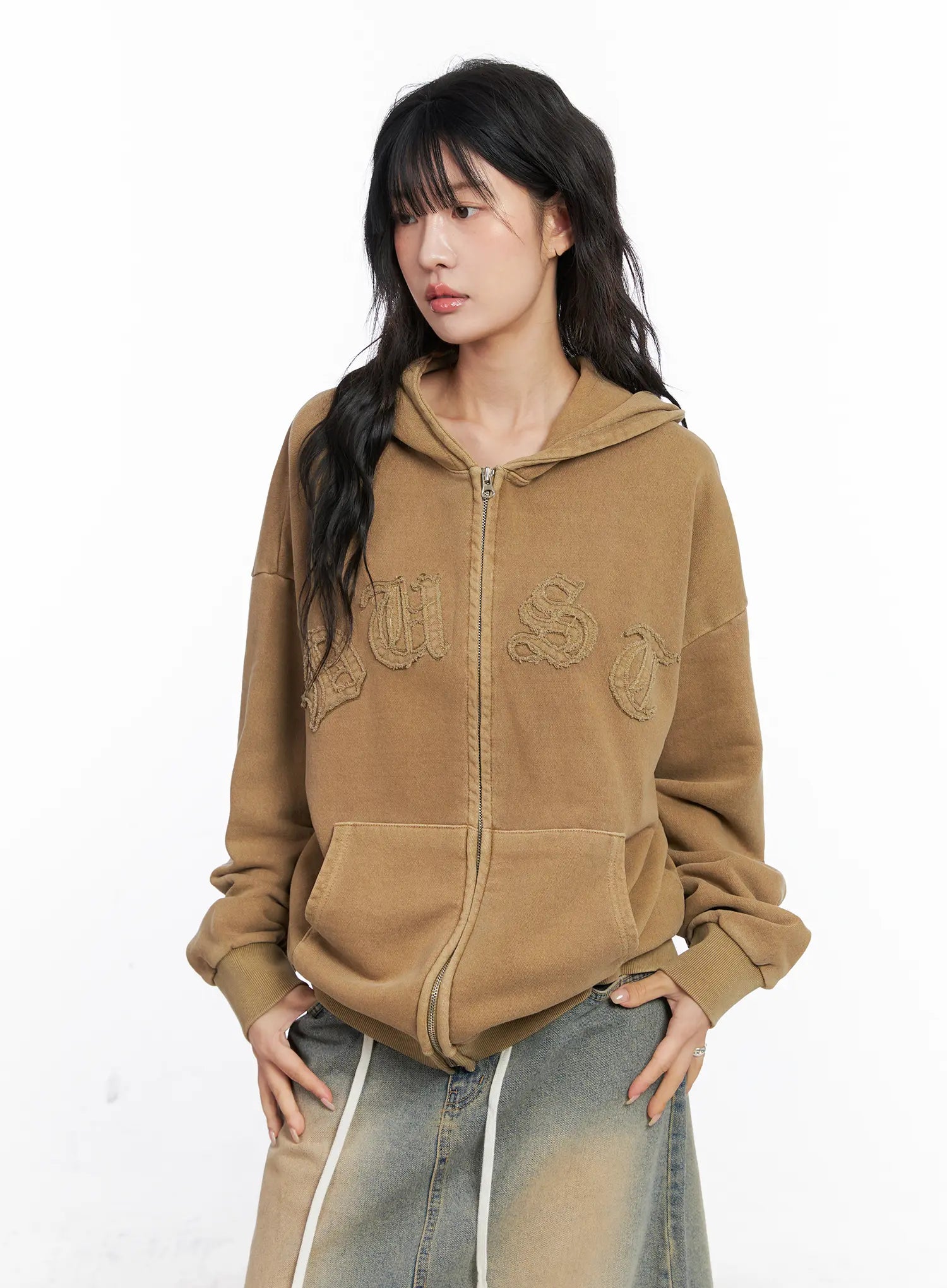 Oversized Cotton Zip-Up Hoodie CS524