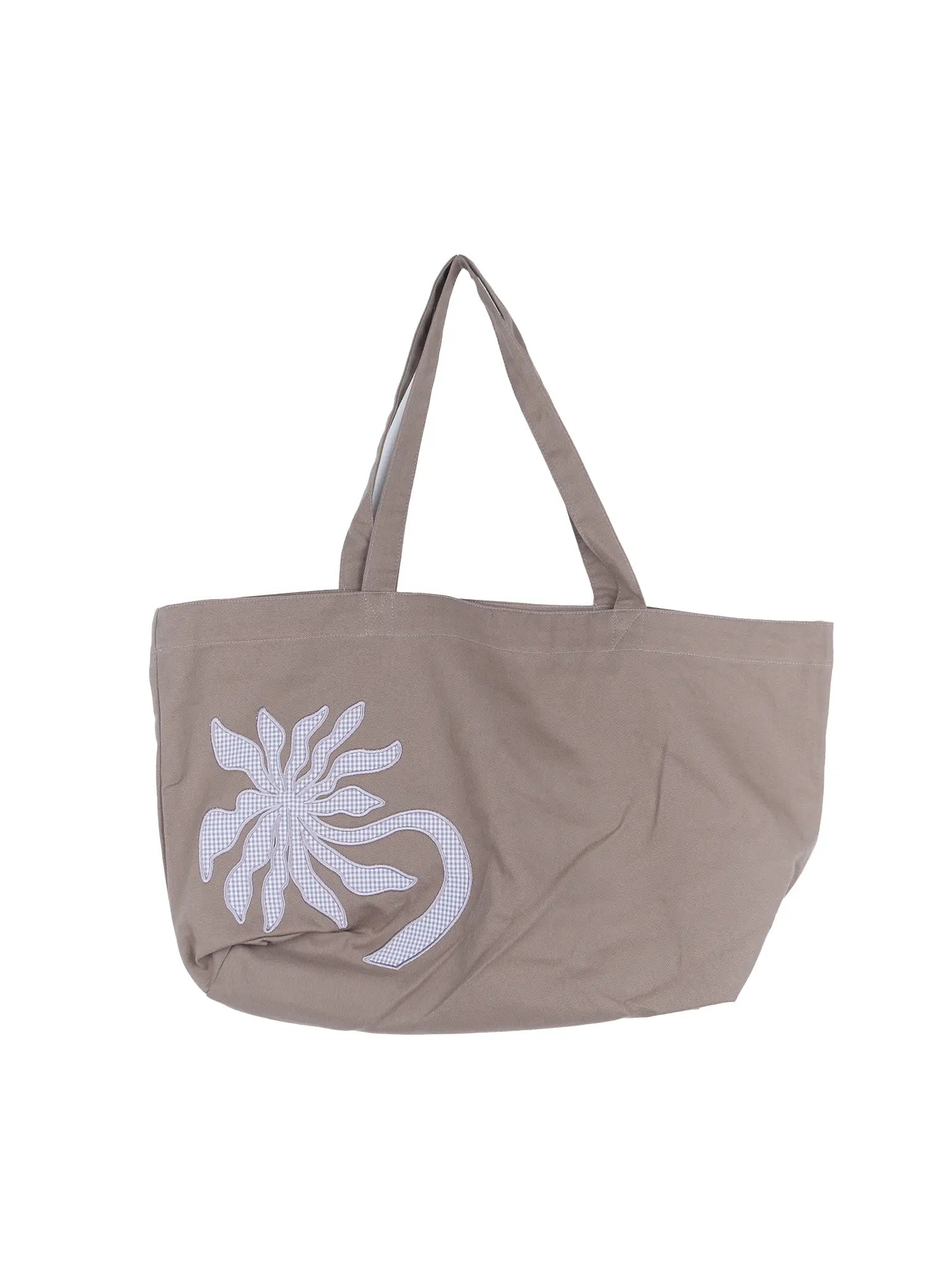 Gingham Patch-Accent Tote Bag CL522