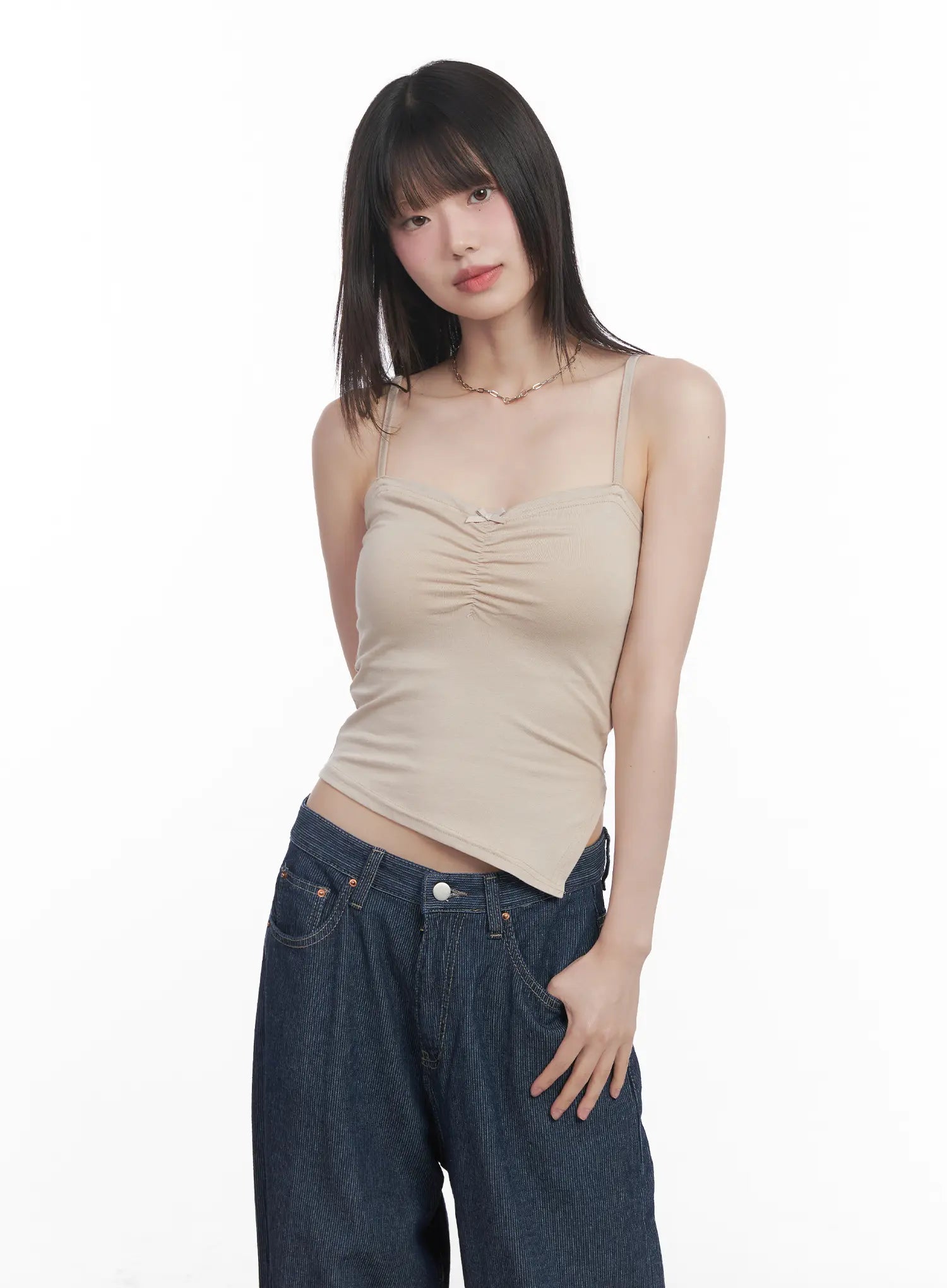 Asymmetric Sweetheart Cami Top CU518