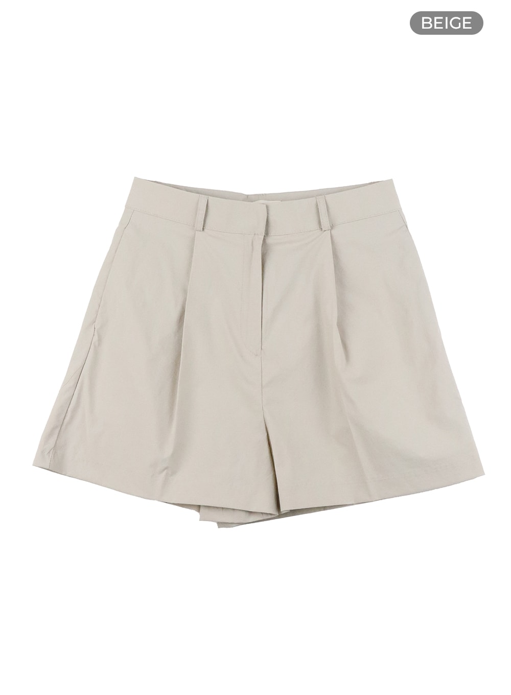 Pintuck Solid Cotton Shorts OA419
