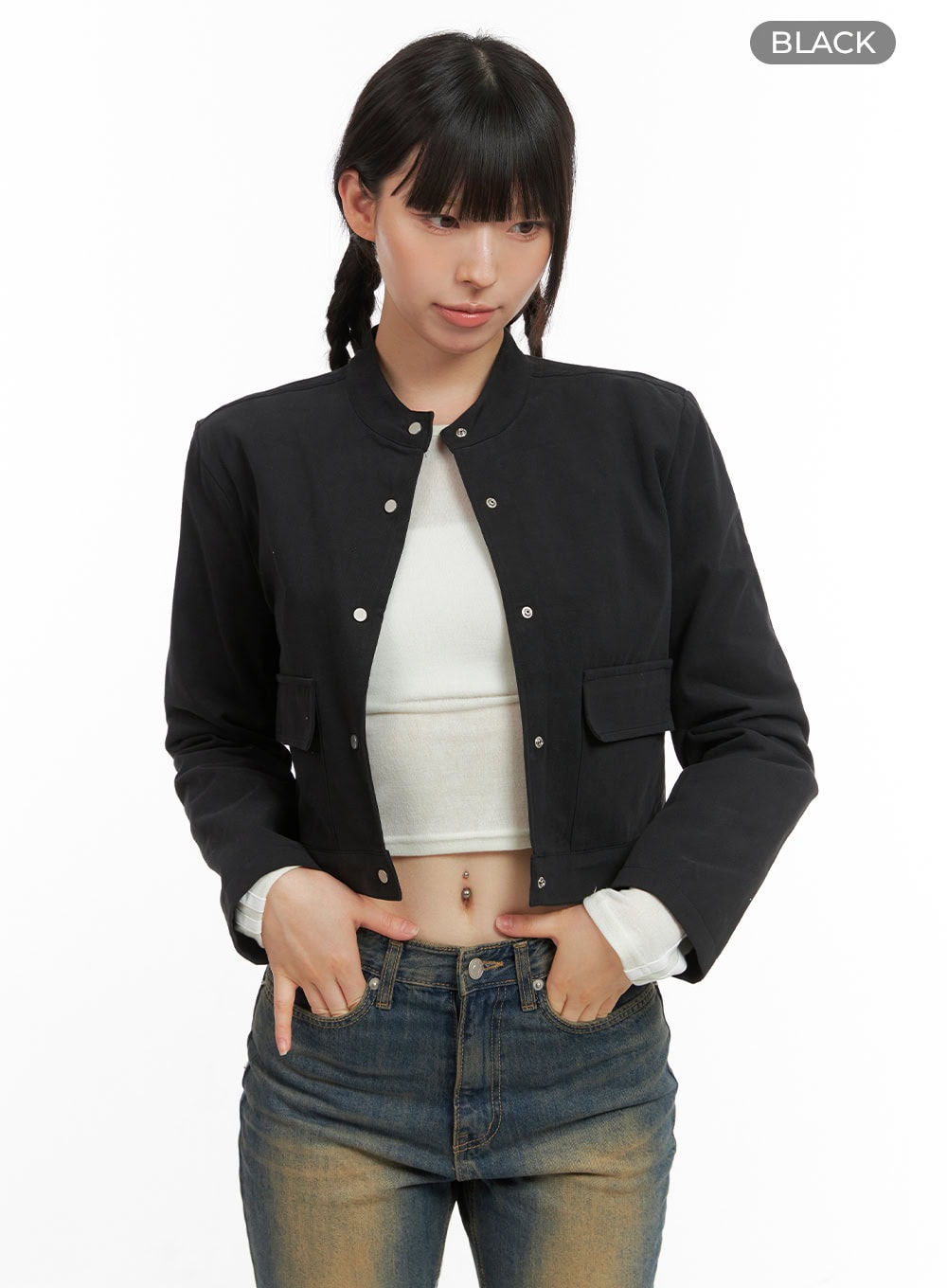 Solid Suede Crop Jacket CG419