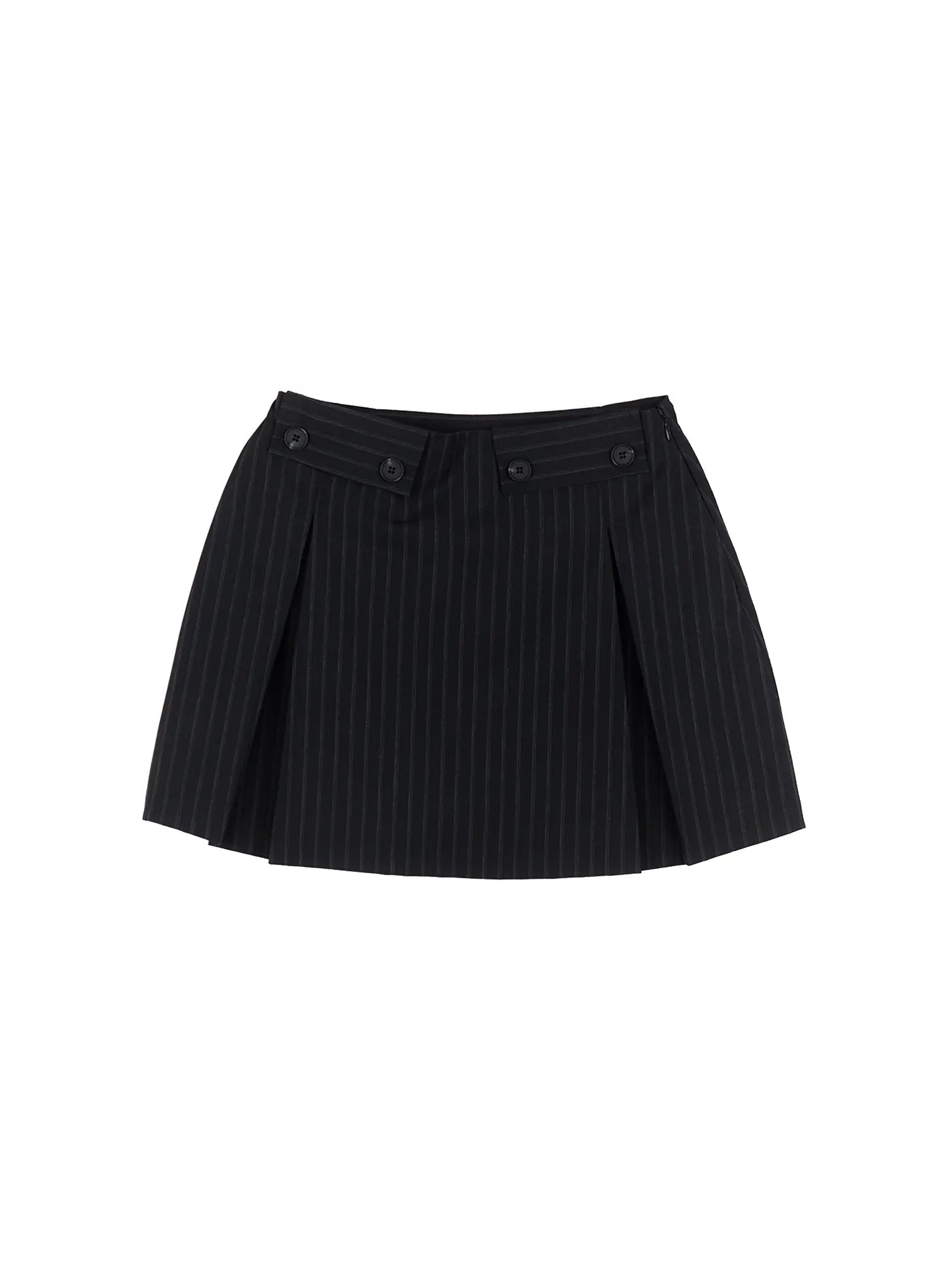 Striped Button Mini Skirt CG525