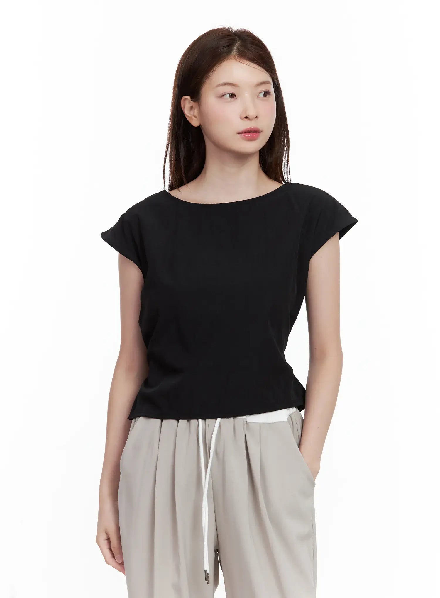 Wide-Neck Open-Back Top CL502