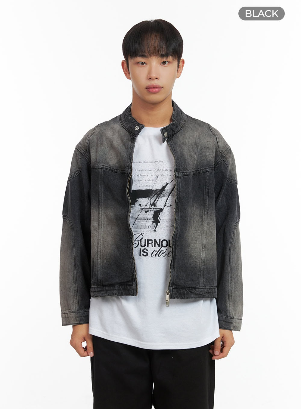 Men's Denim Biker Jacket CO408