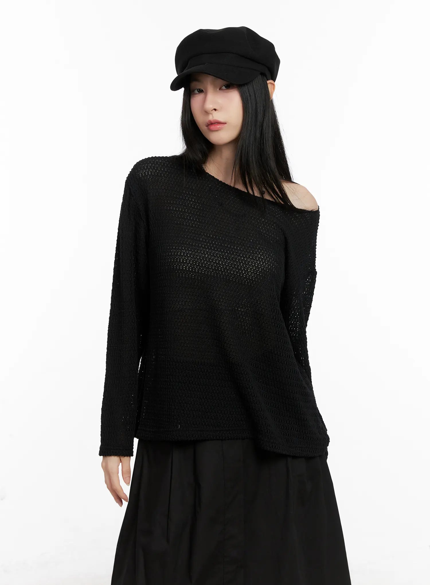 Oversized Off-Shoulder Knit Sweater CG526
