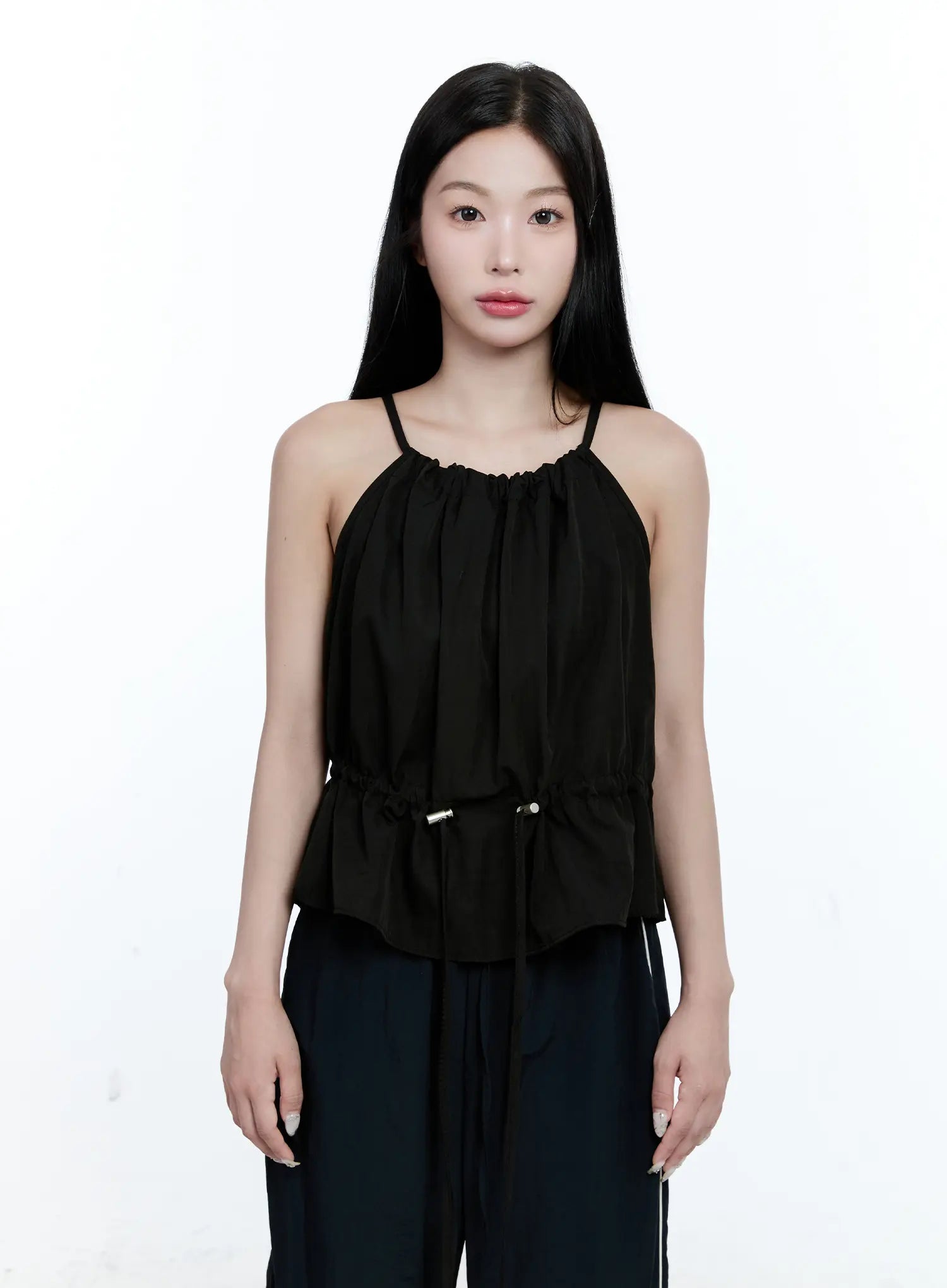 Pintuck String Halter Top CG512