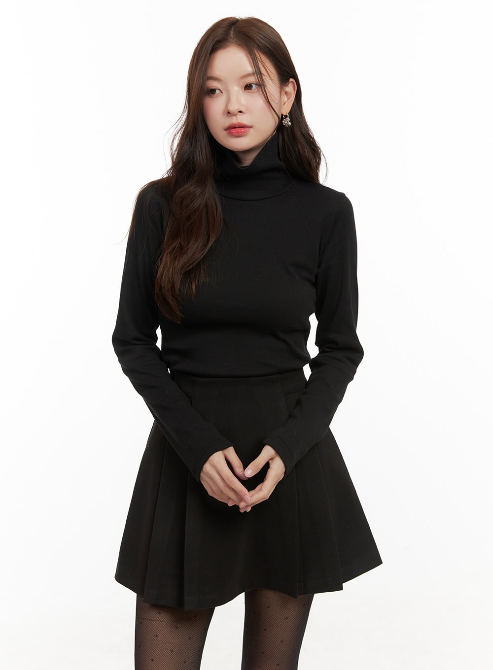 Classic Solid Cotton Turtleneck Top OD403