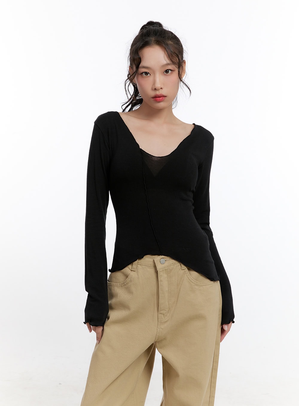 Asymmetric Slim-Fit Blouse CN421