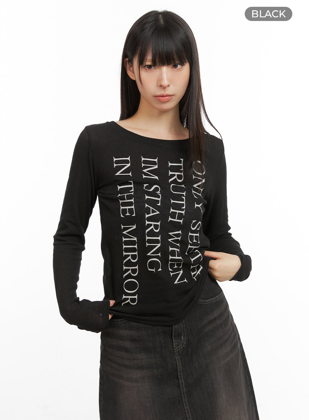 Sheer Lettered Long Sleeve CG419