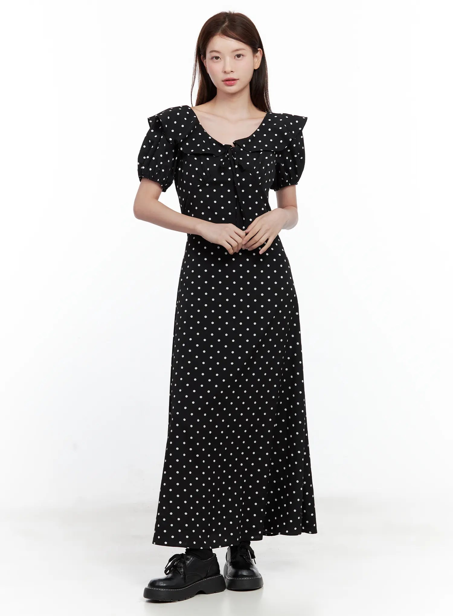 Vintage-Inspired Polka-Dot Dress CL502
