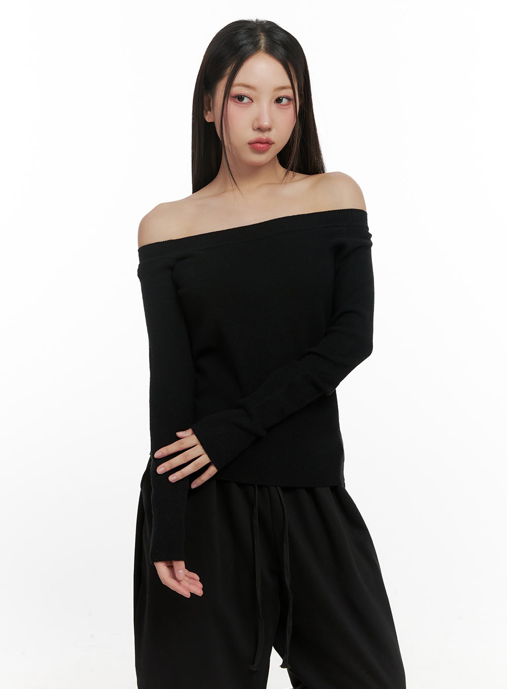 Elegant Off Shoulder Knit Top CN415