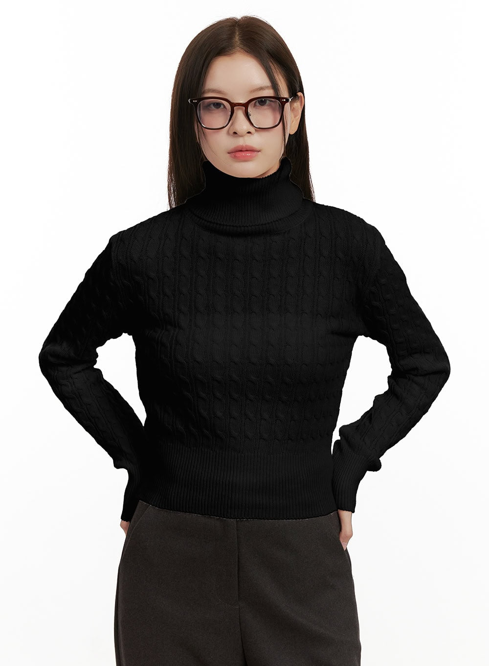 Cable Knit Turtleneck Sweater ON422