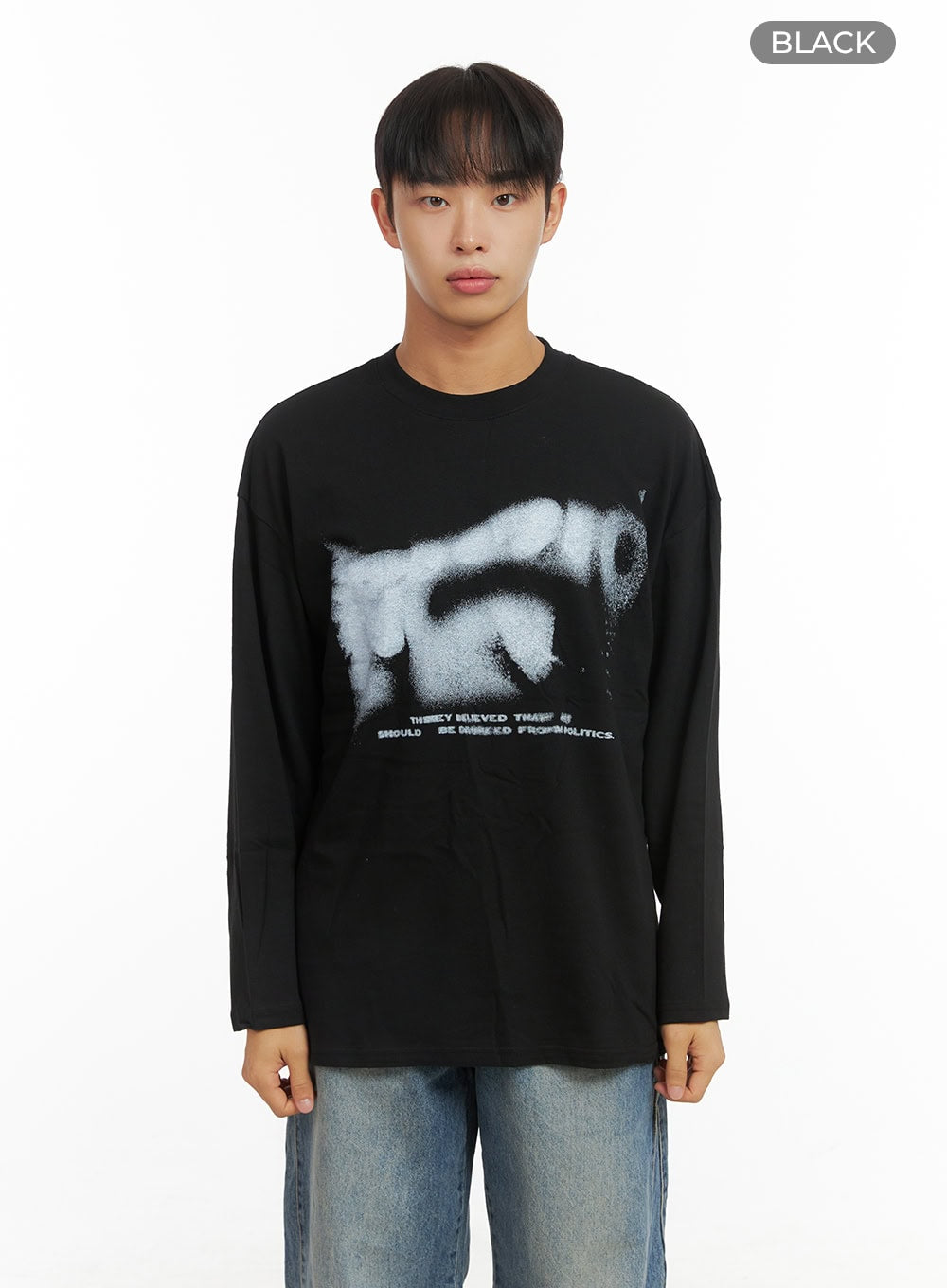 Men's Long Sleeve Casual Graphic Cotton Tee CO408