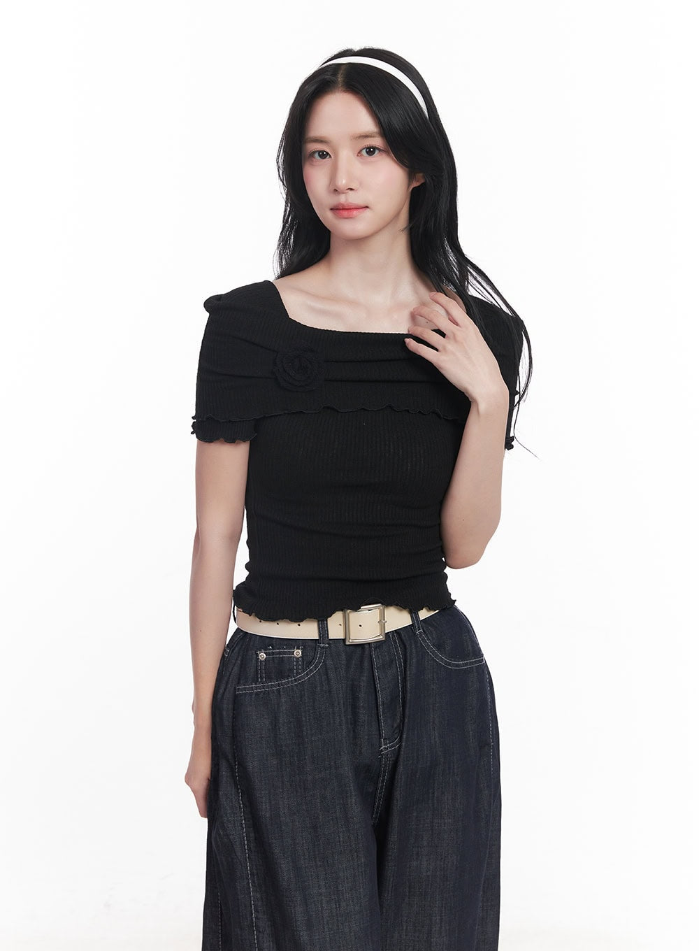 Frill Off-Shoulder Top CY526