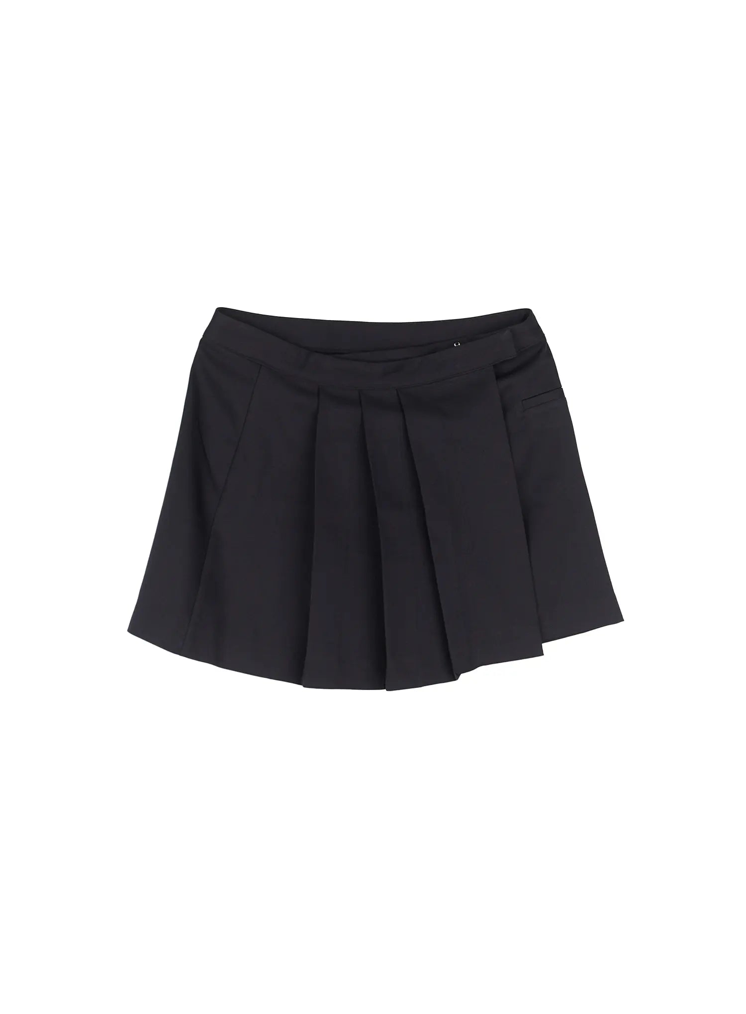 Pleated Wrap Mini Skirt CL515