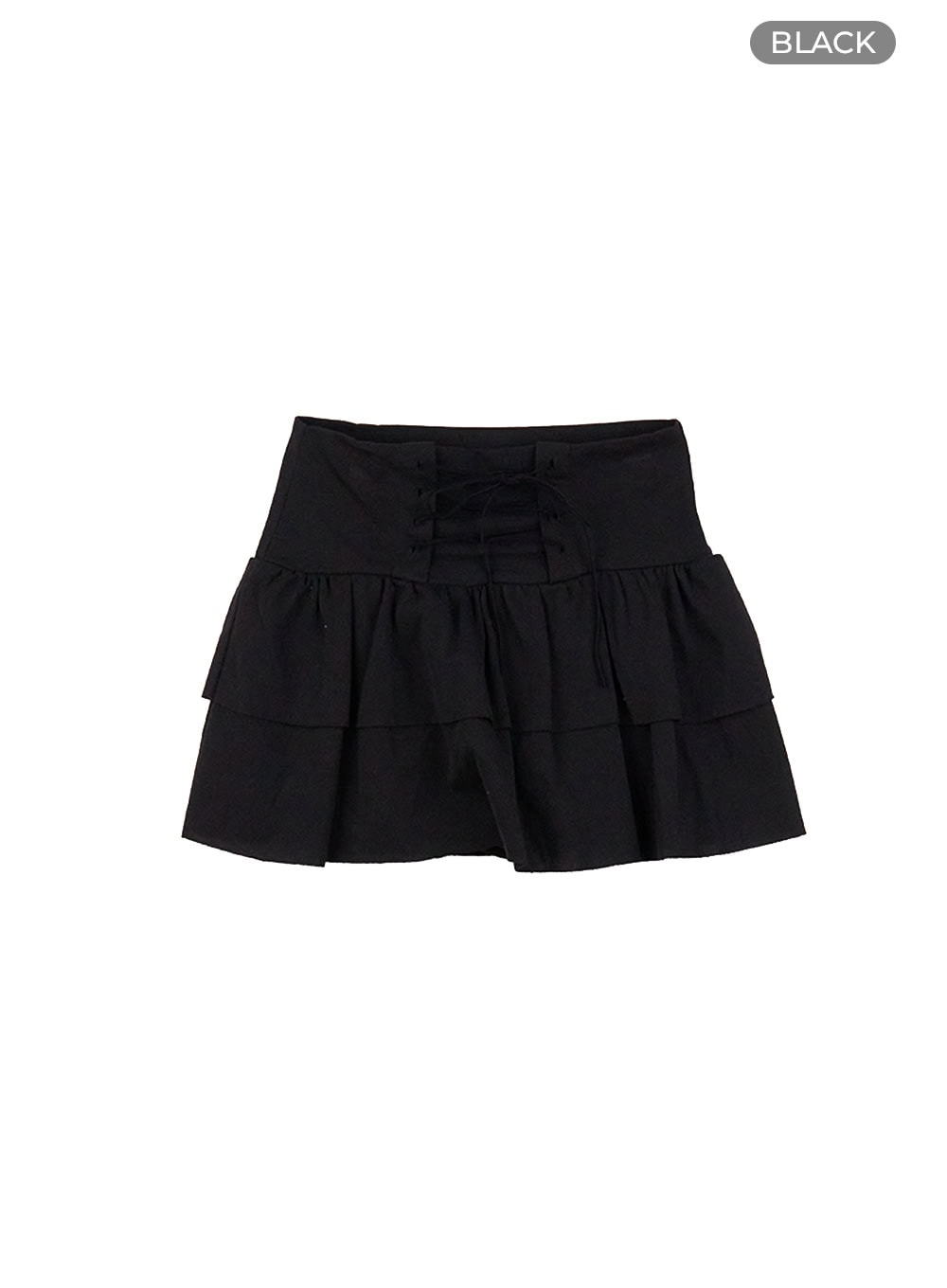 Charm Lace-Up Ruffle Mini Skirt CS406