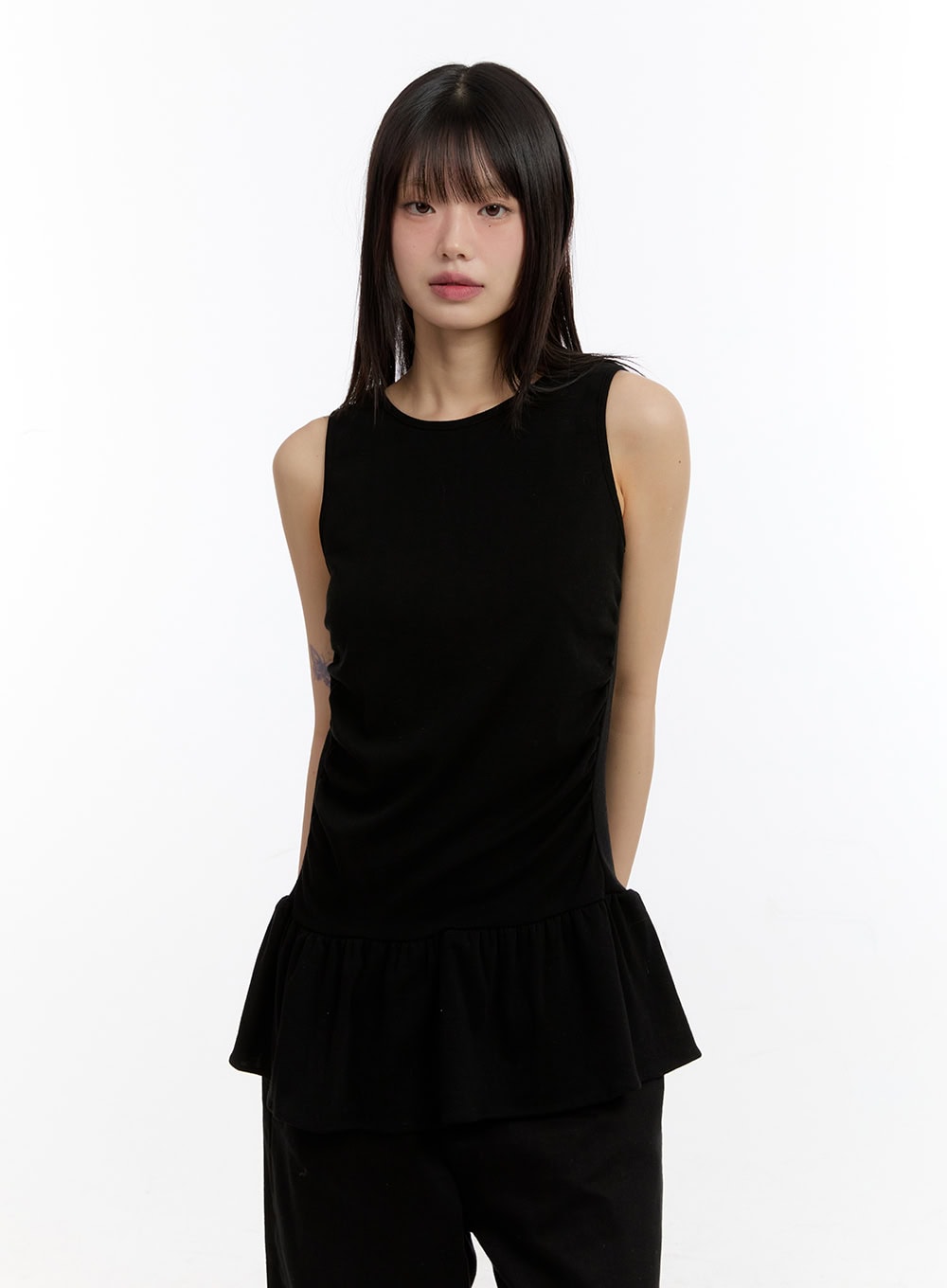 Classic Shirred Sleeveless Mini Dress CA508