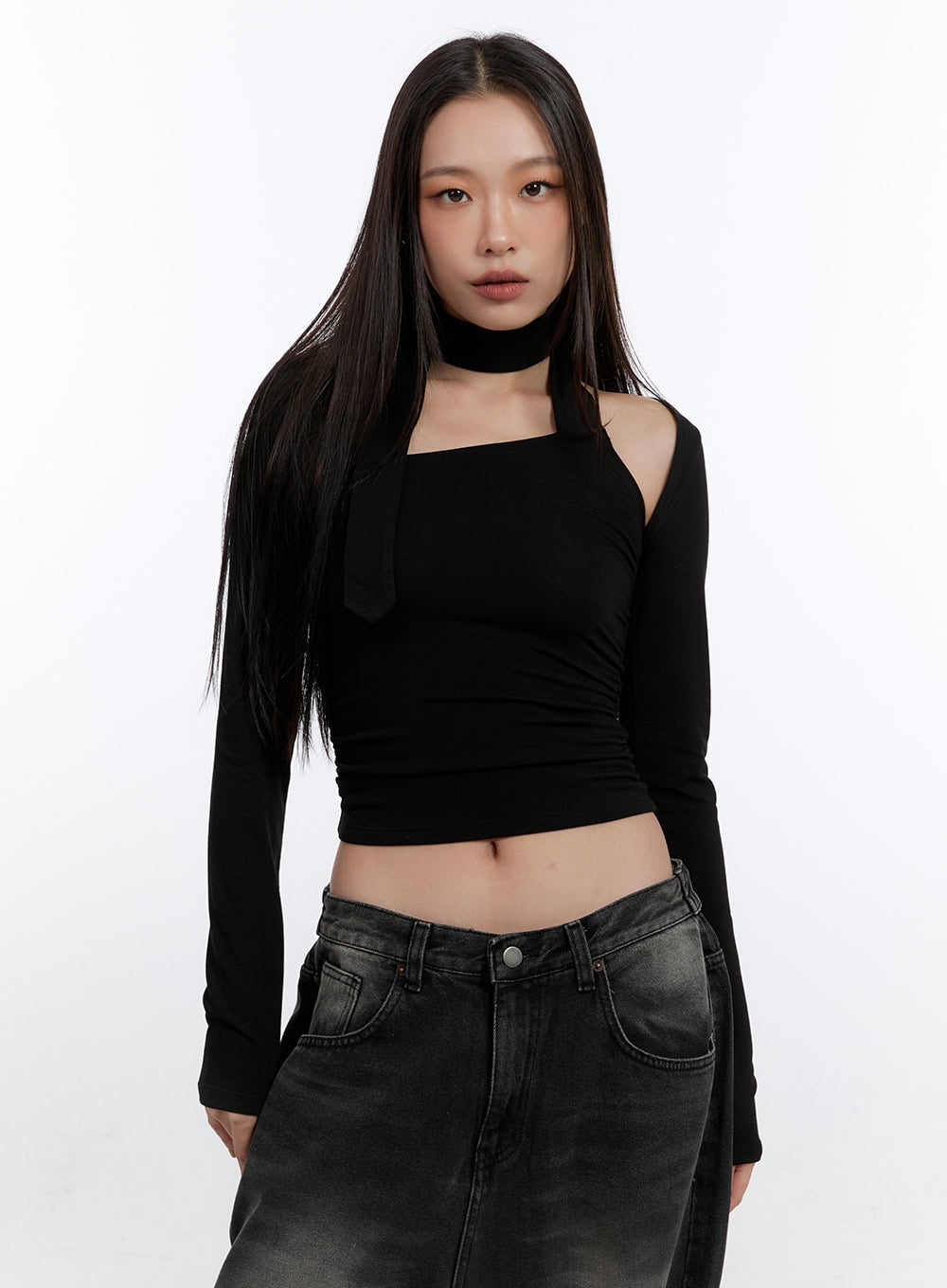 Chic One-Shoulder Top with Bolero CN401