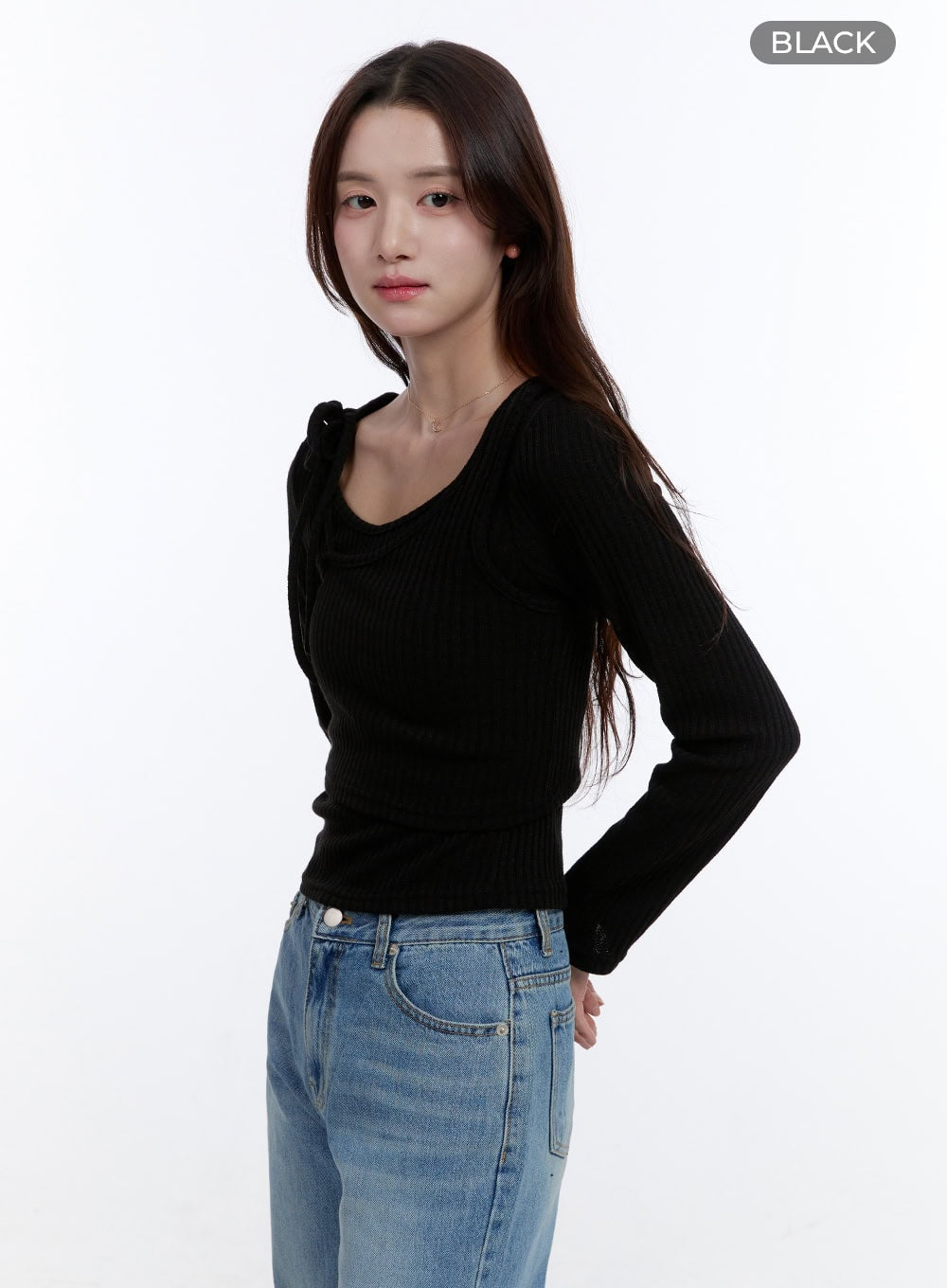 Slim Fit Strap Long Sleeve Set OO407