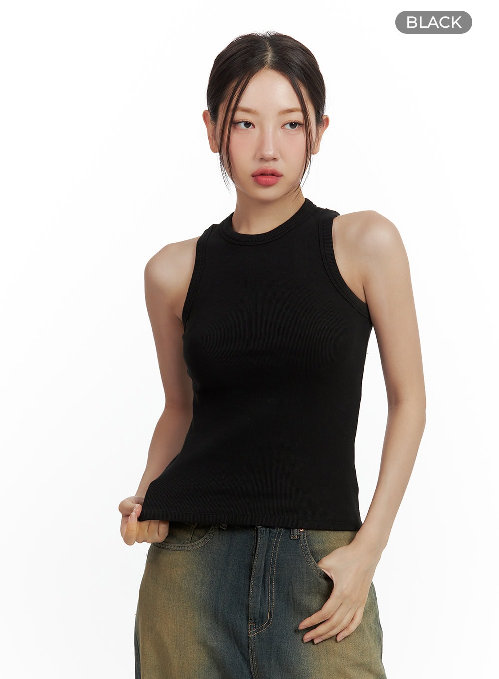 Solid Ribbed Tank Top CU420