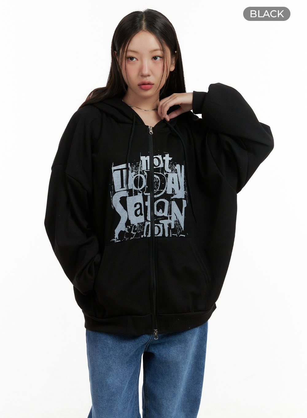 Acubi Oversized Two-Way Zip-Up Sweatshirt CL431