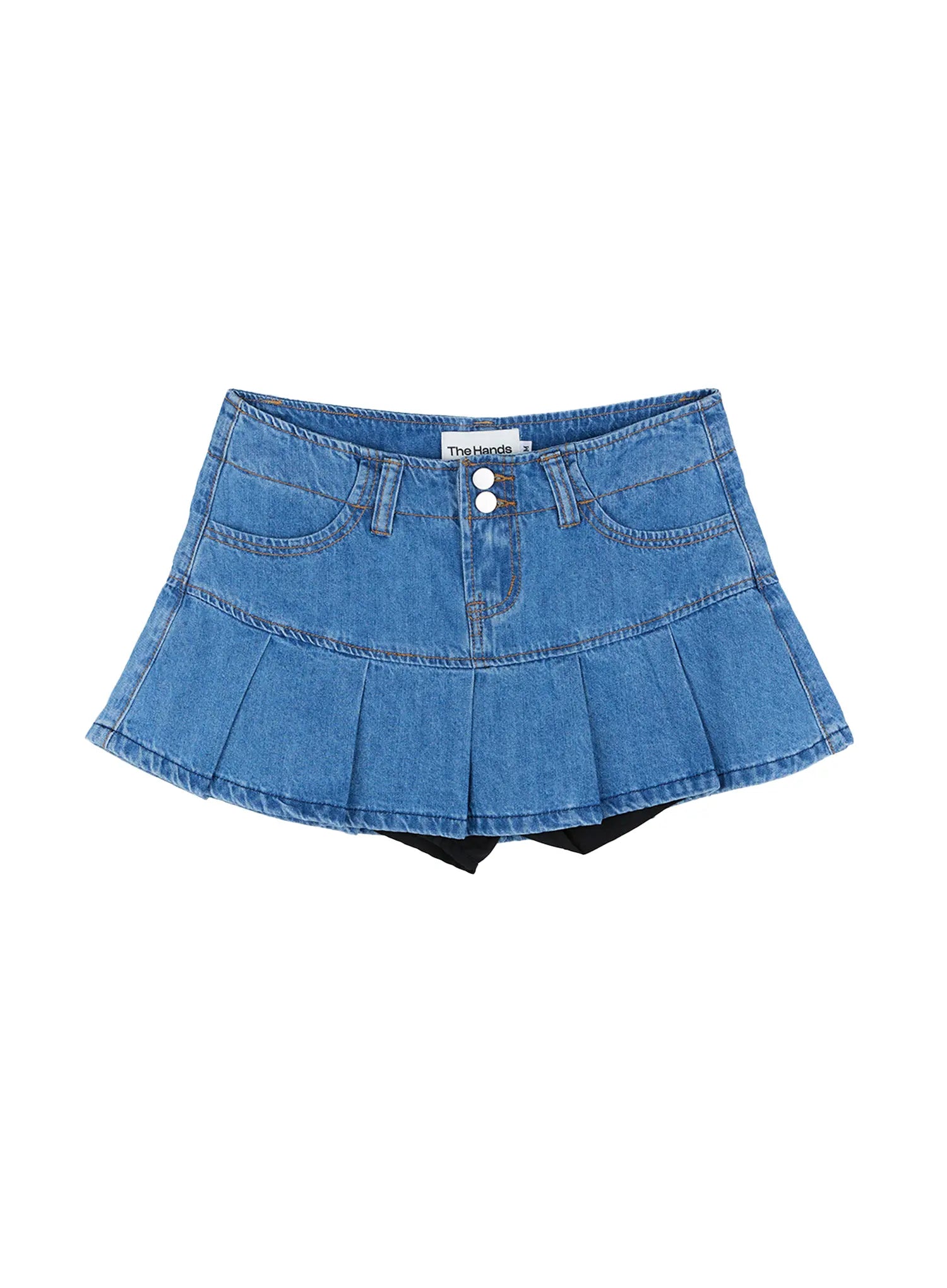 Pleated Denim Mini Skort CG511