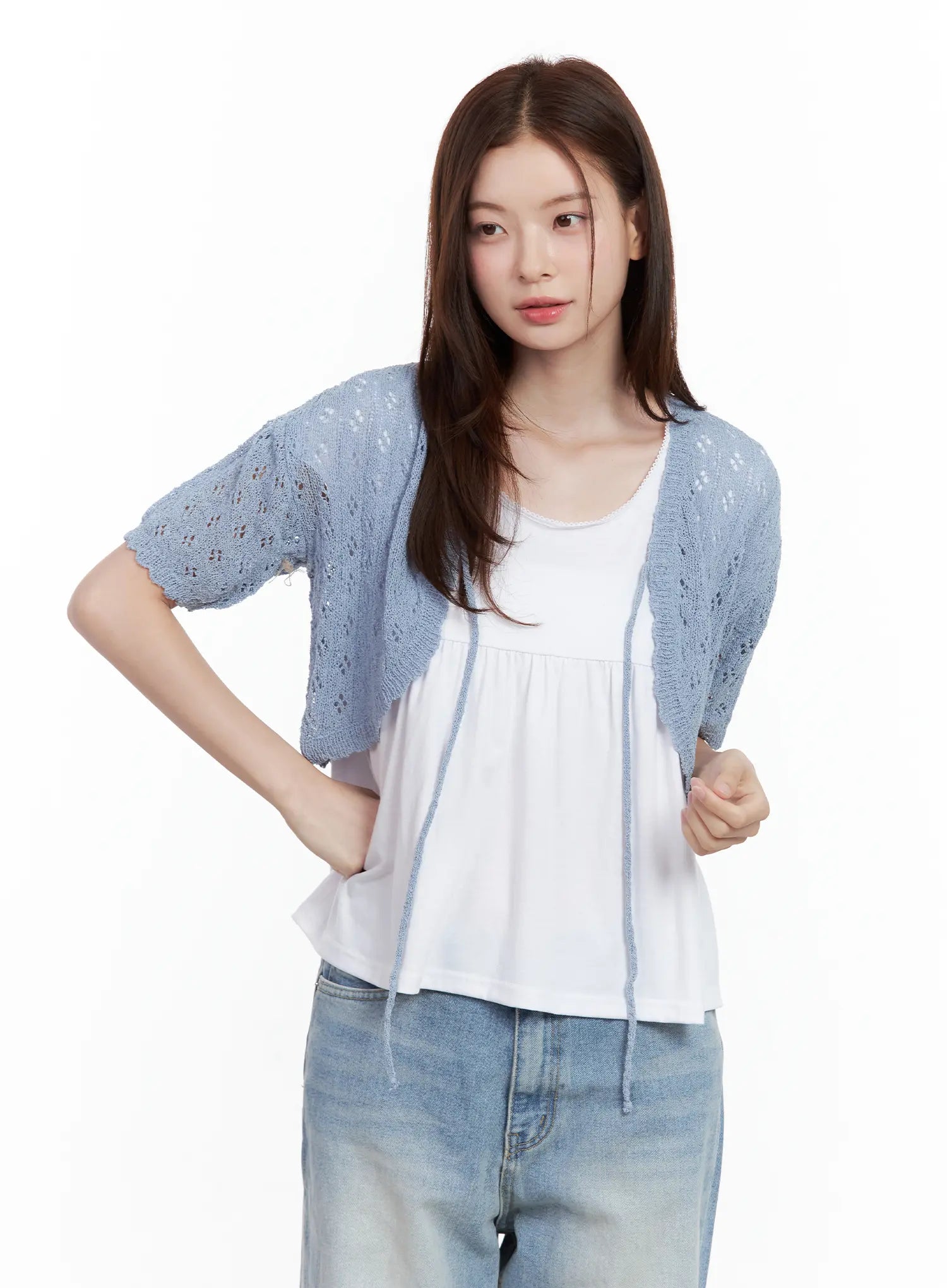 Short-Sleeve Knit Bolero CL502