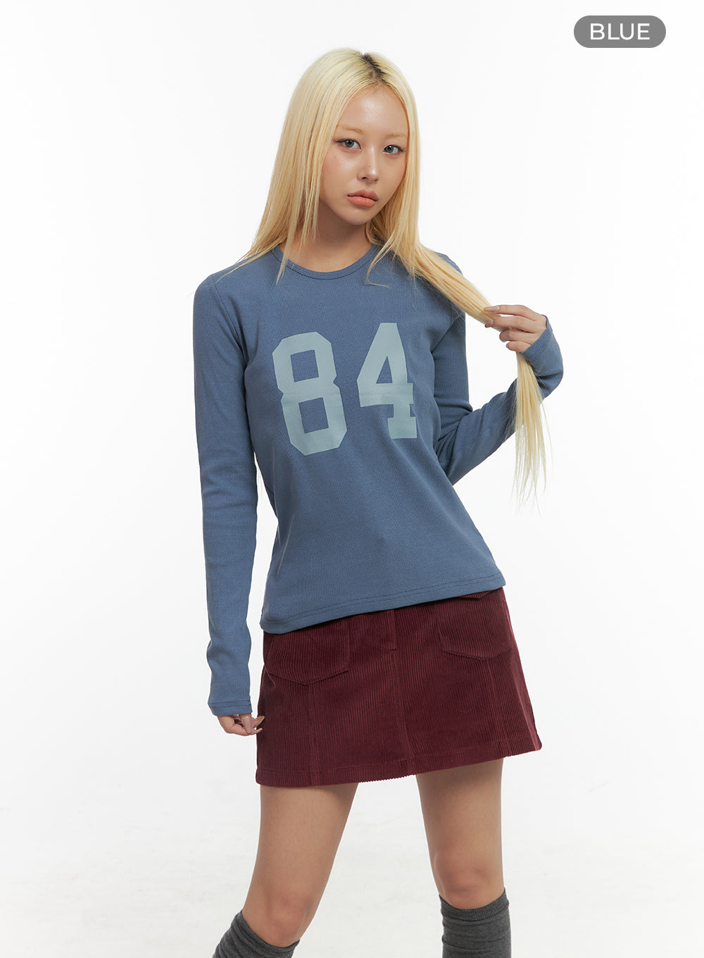 Lettering Long-Sleeve Crop Tee CO415