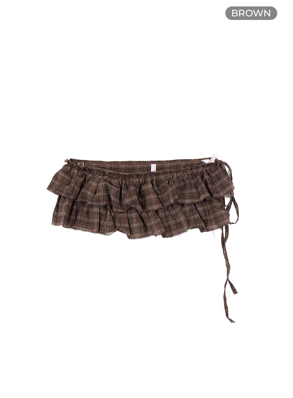 Frill Checkered Layering Mini Skirt CS419