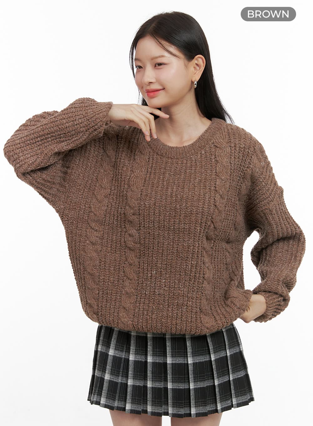 Basic Crew Neck Long Sleeve Knit OS411