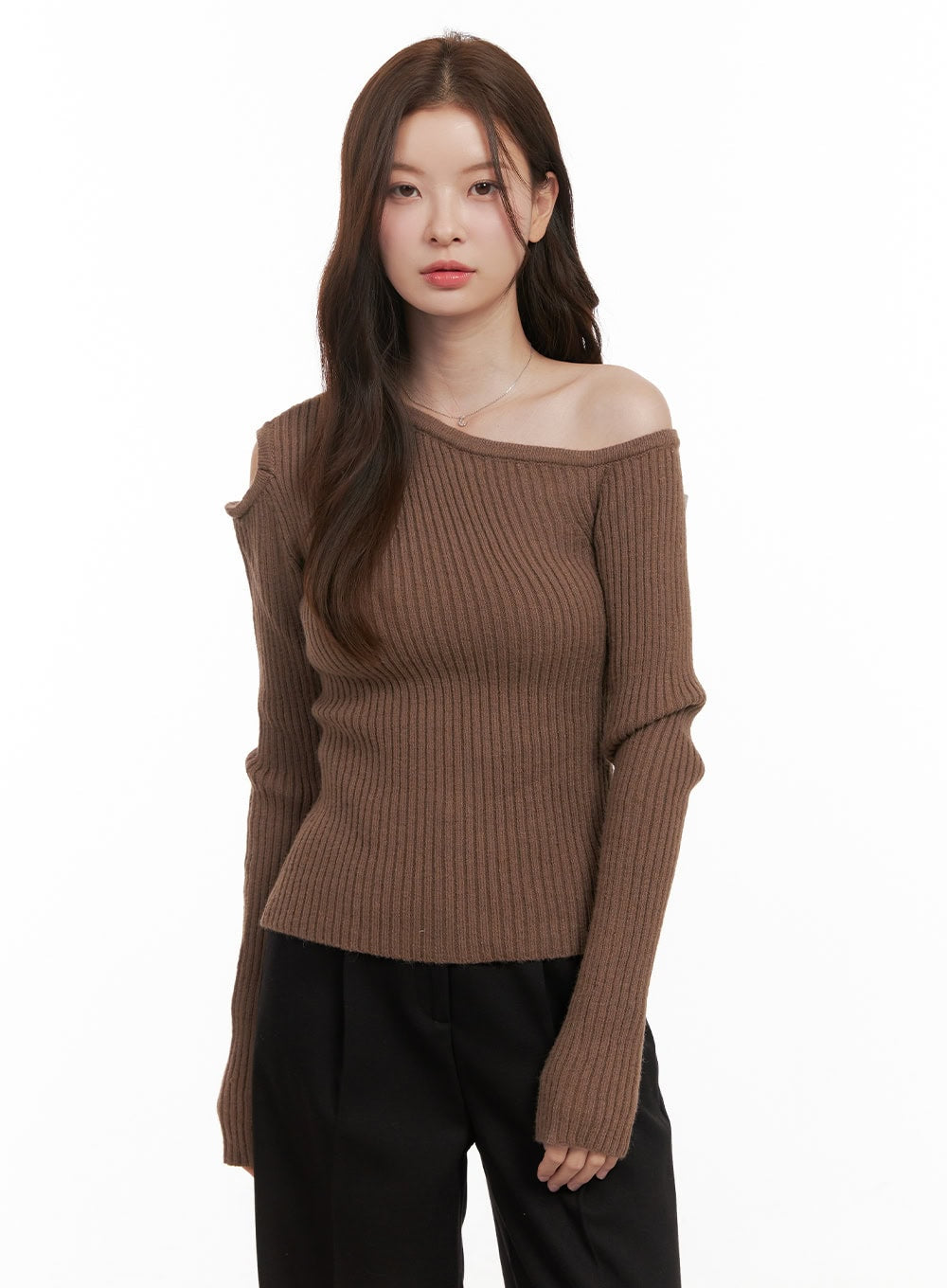 Unbalanced Cut Out One Shoulder Sweater OD403