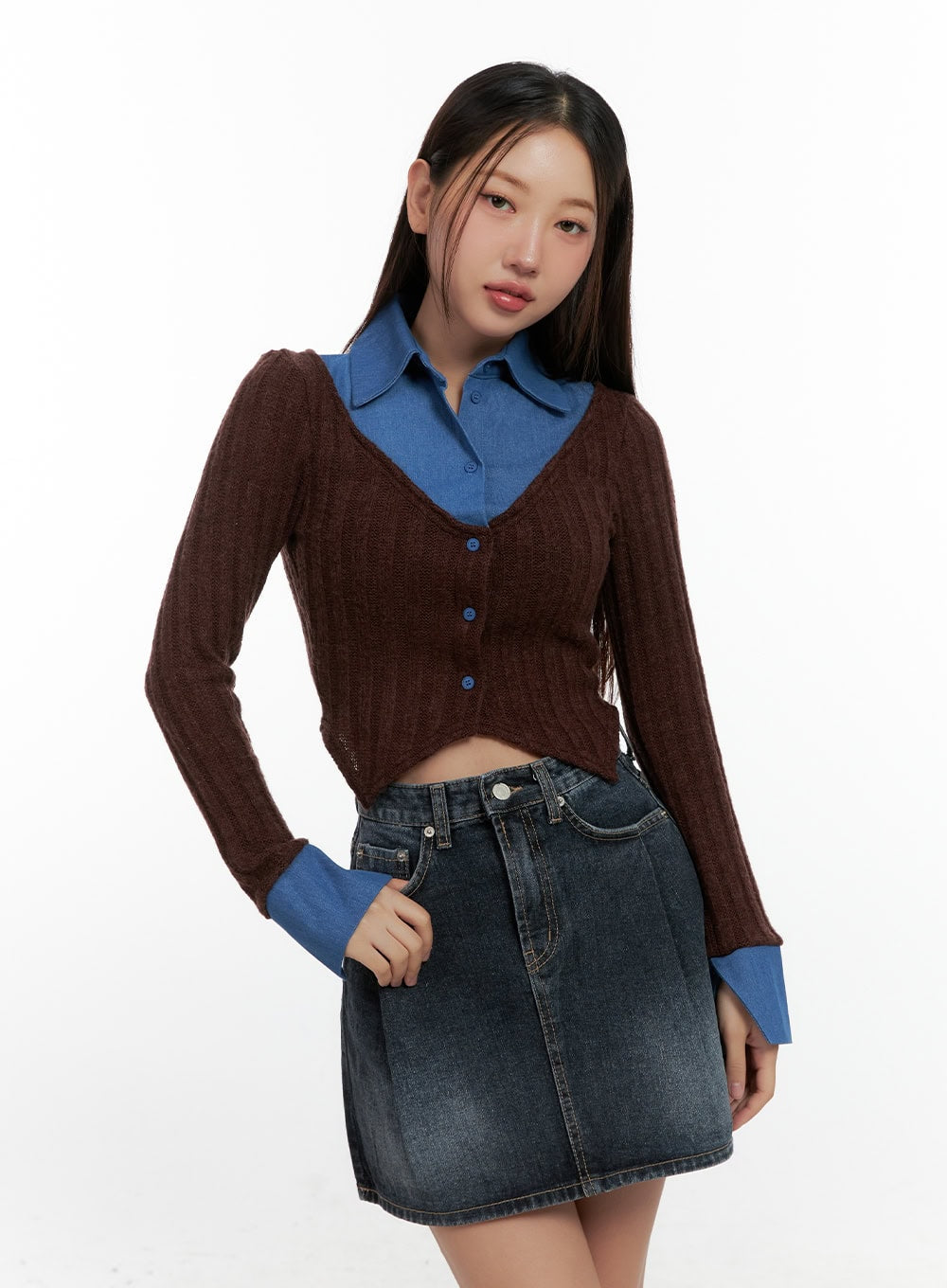 Colorblock Knit Shirt CN412