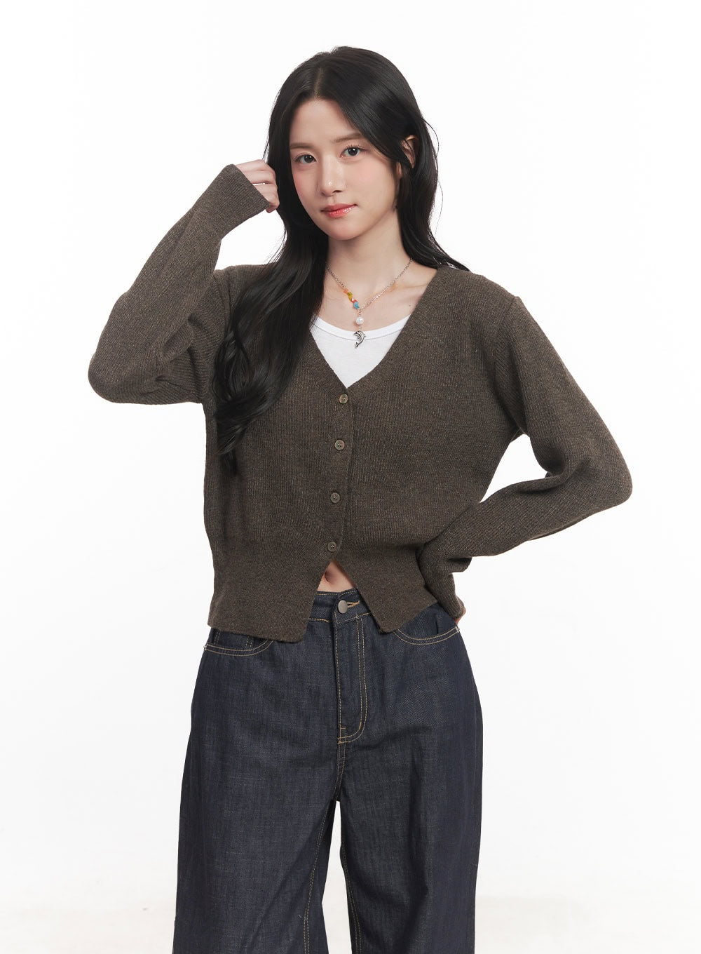 V-Neck Cropped Cardigan CA510