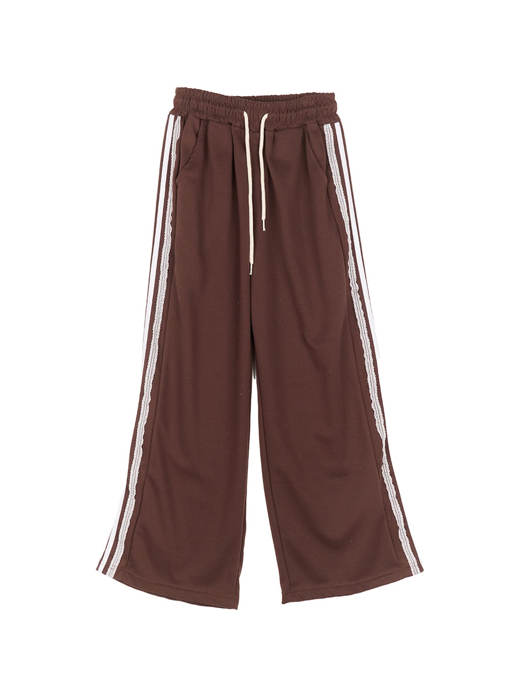 Lace Trim Striped Sweatpants CM504