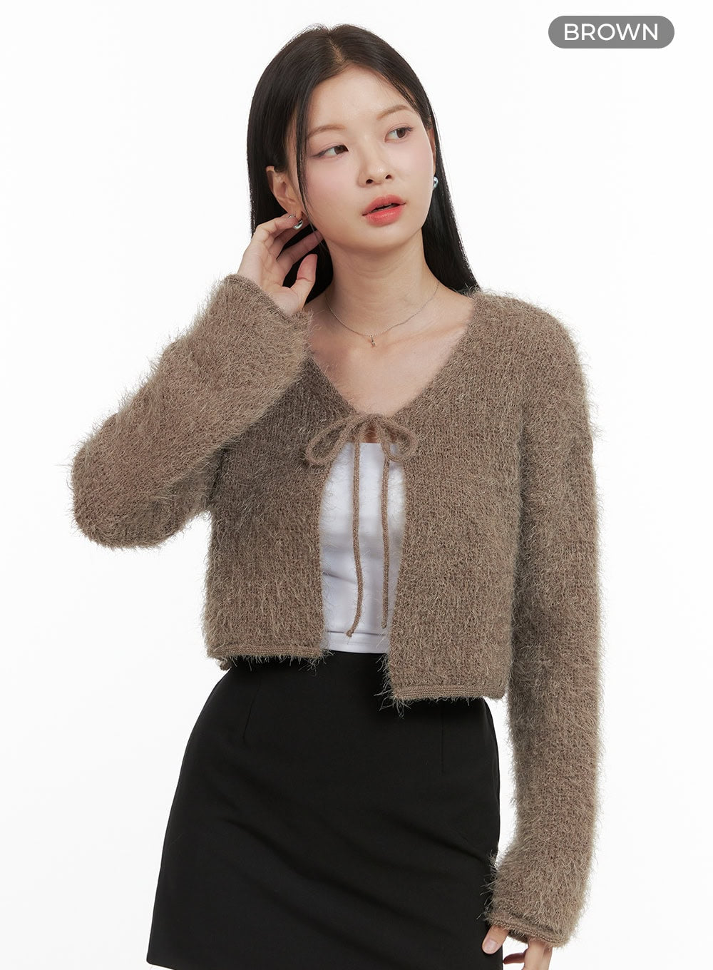 Ribbon-Trimmed Bolero Cardigan OS411