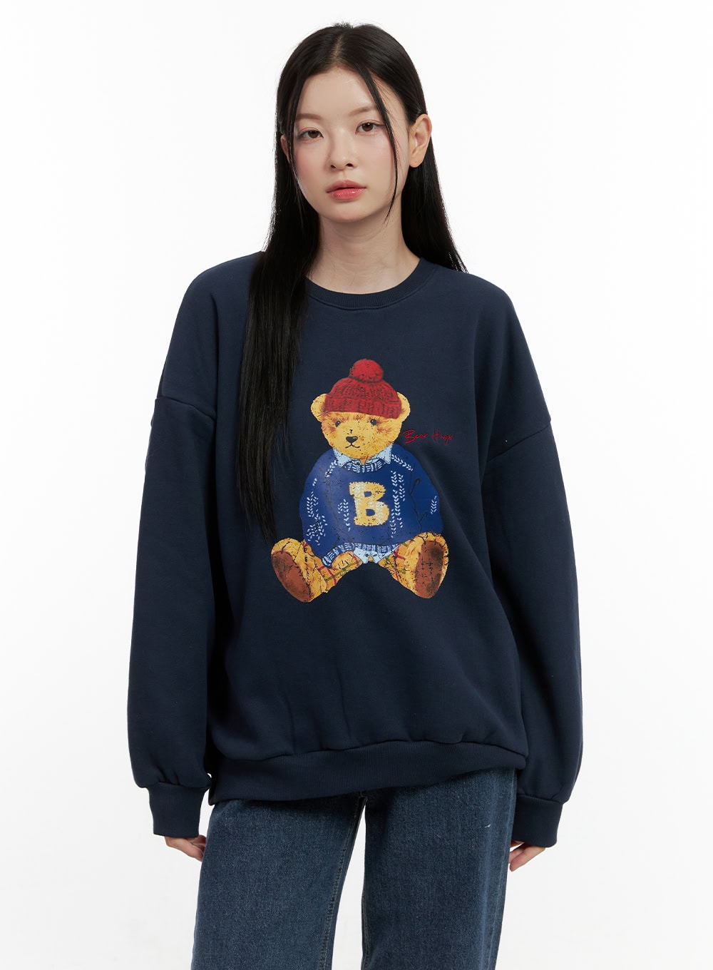 Bear Graphic Crewneck Sweatshirt ON408