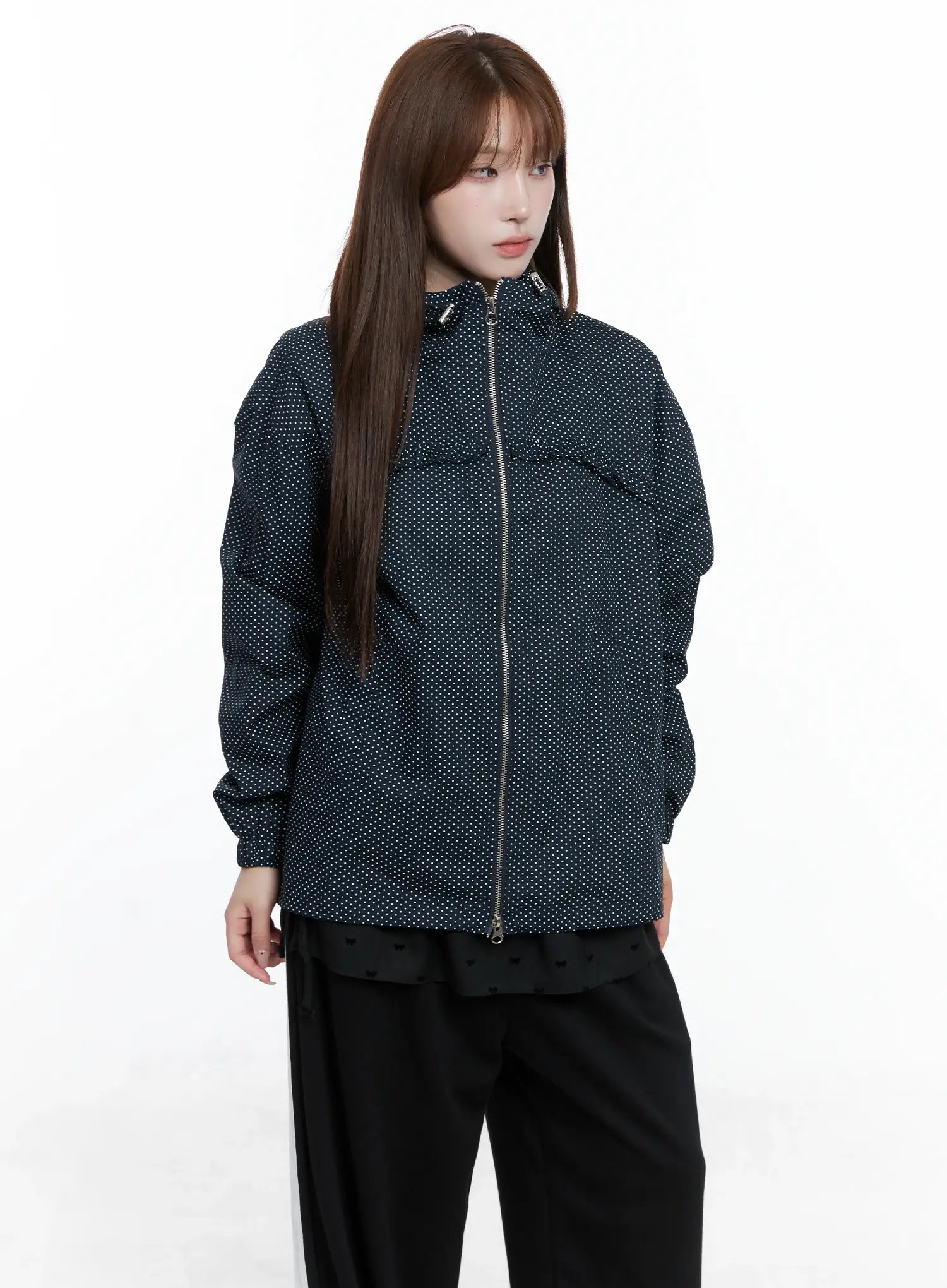 Polka-Dot Hooded Windbreaker CS501