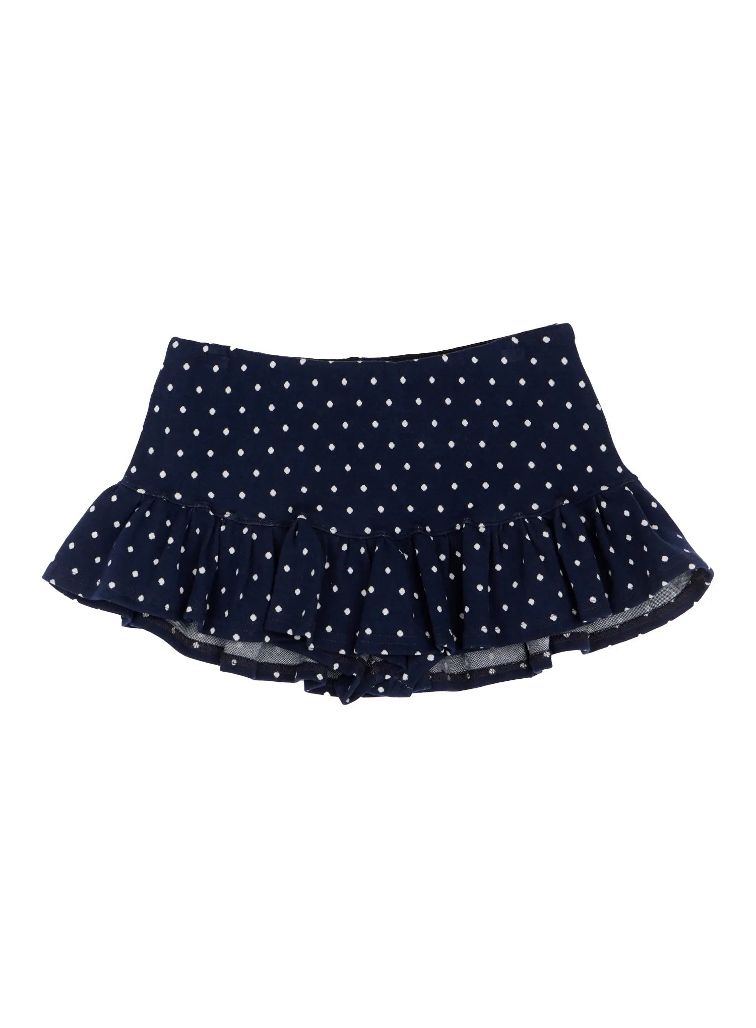 Low-Rise Polka Dot Ruffle Mini Skirt CO514