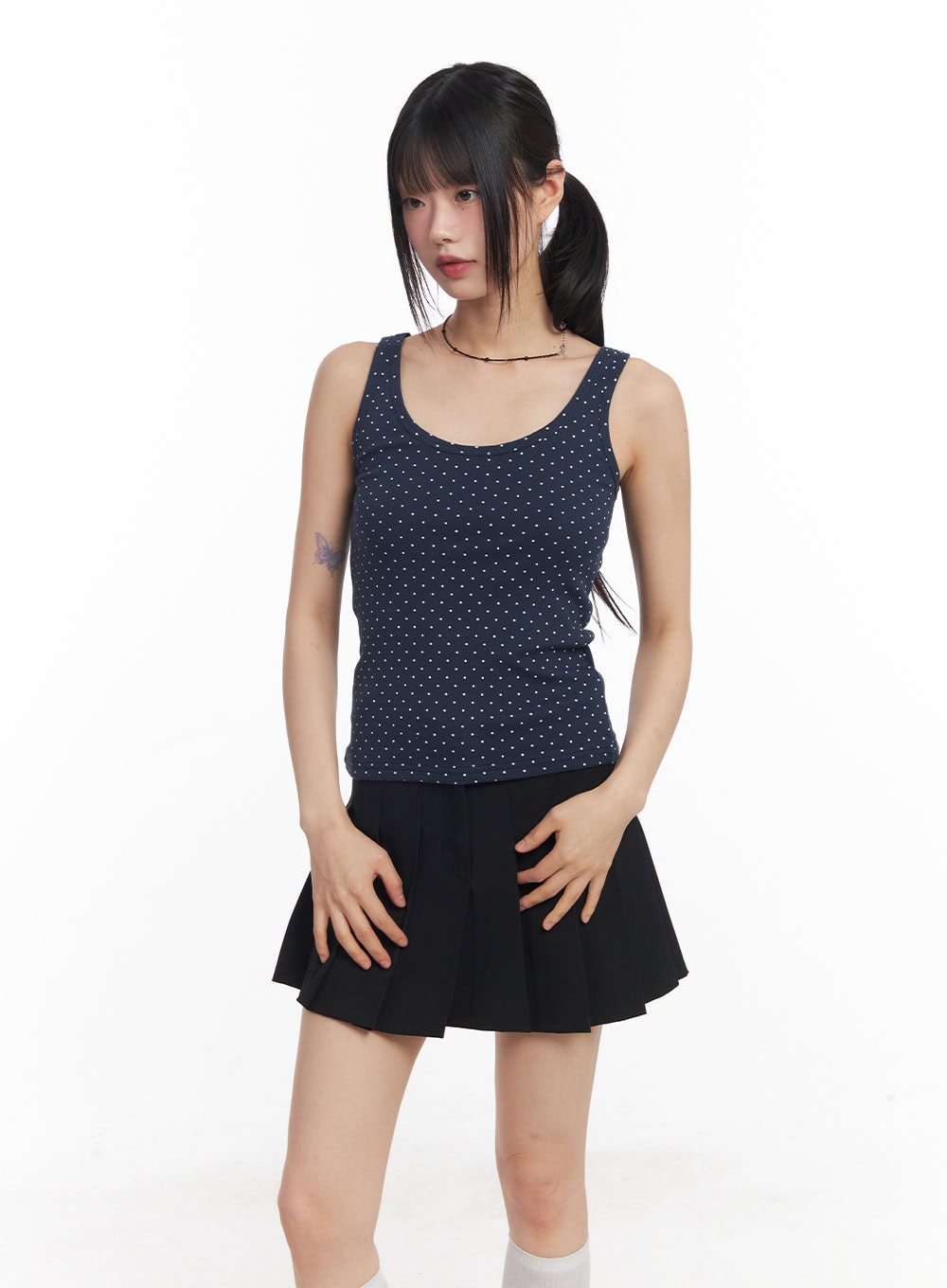 Polka Dot Slim-Fit Tank Top CY514