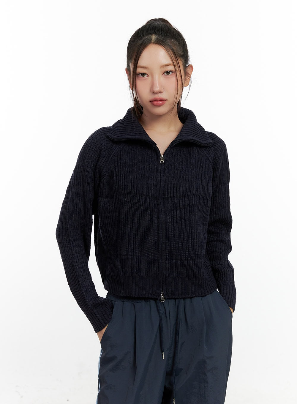 Two-Way Zip Knit Sweater CN412