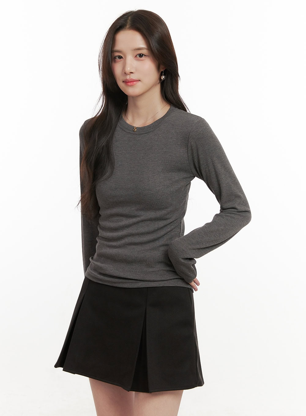 Classic Round Neck Long Sleeve Top ON429
