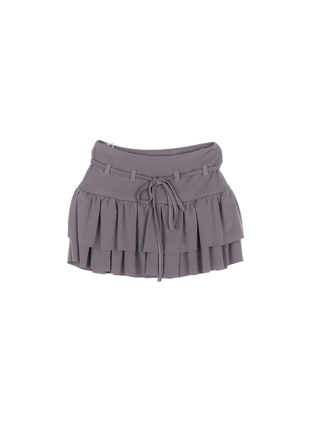 String Ribbon Ruffle Mini Skirt CA522