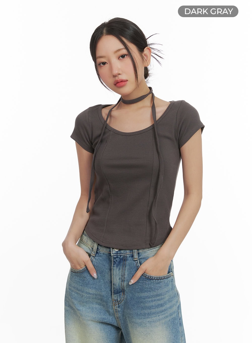 Slim Fit U Neck Top CY423