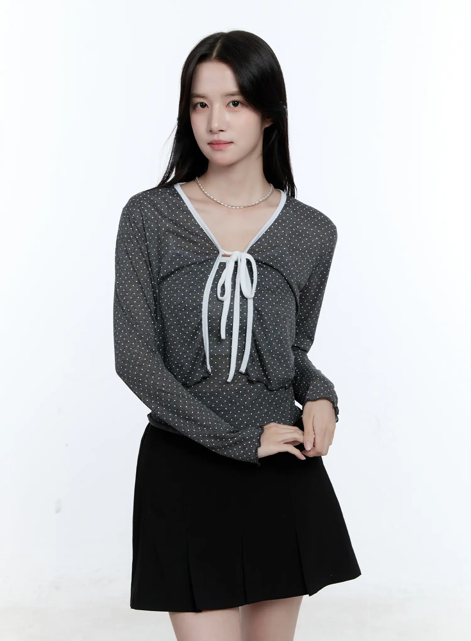 Sheer Polka-Dot Cami and Cardigan Set CG513