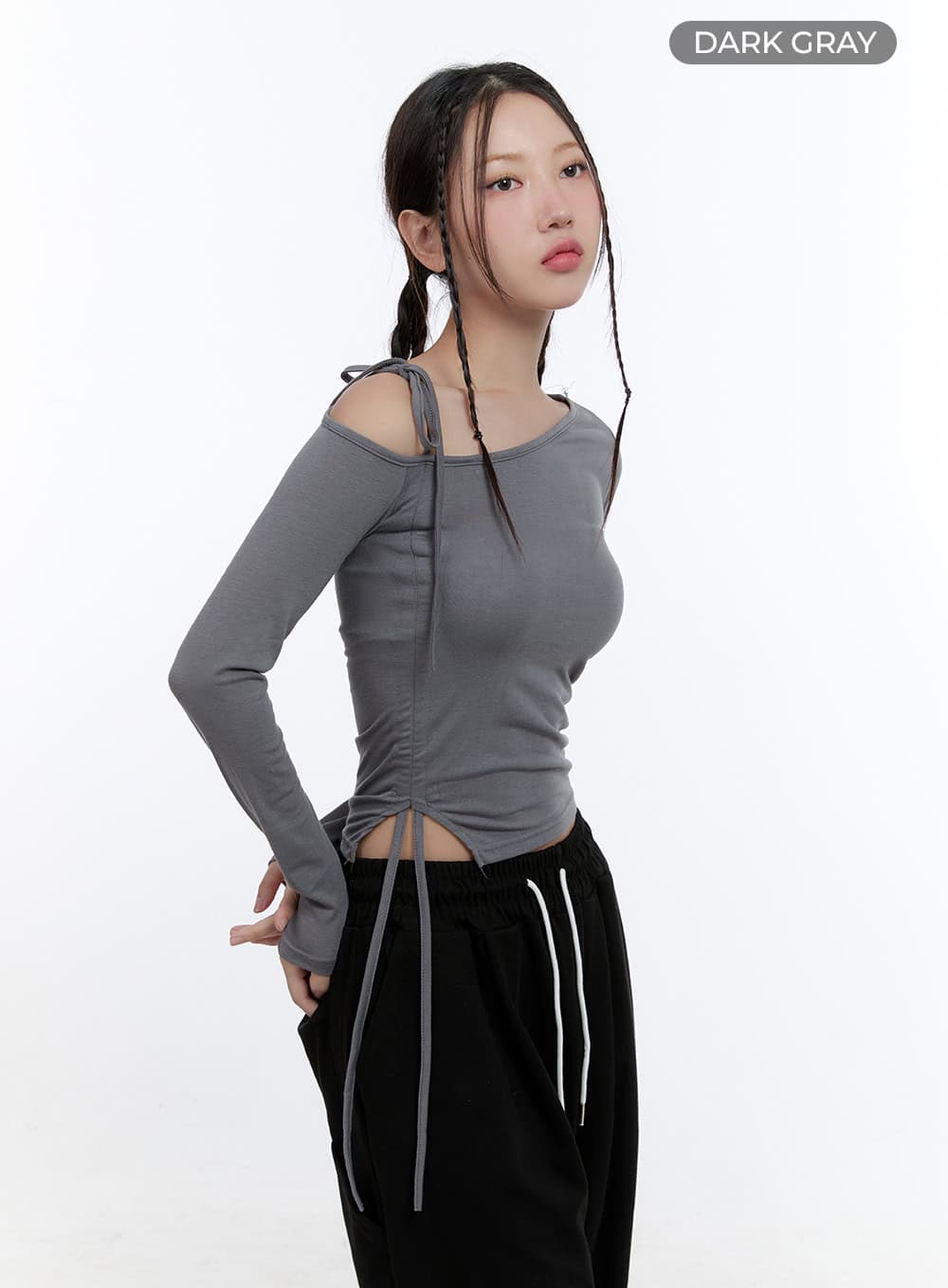 Ruffled One-Shoulder Crop Top CS410