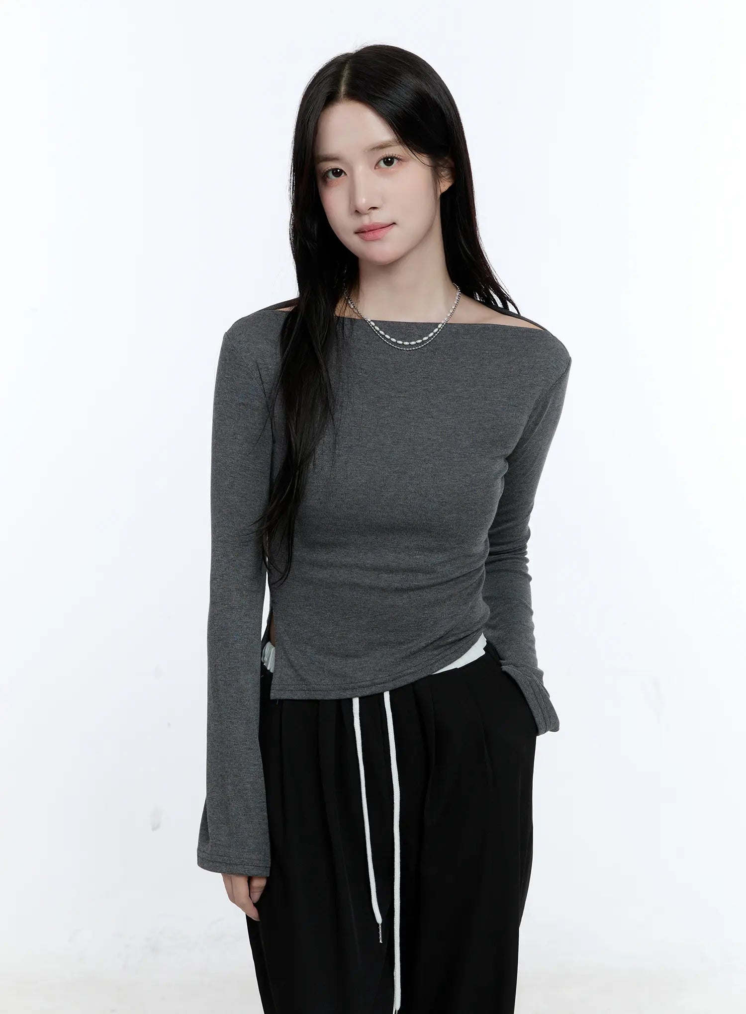 Chic Off-Shoulder Long-Sleeve Top CG512